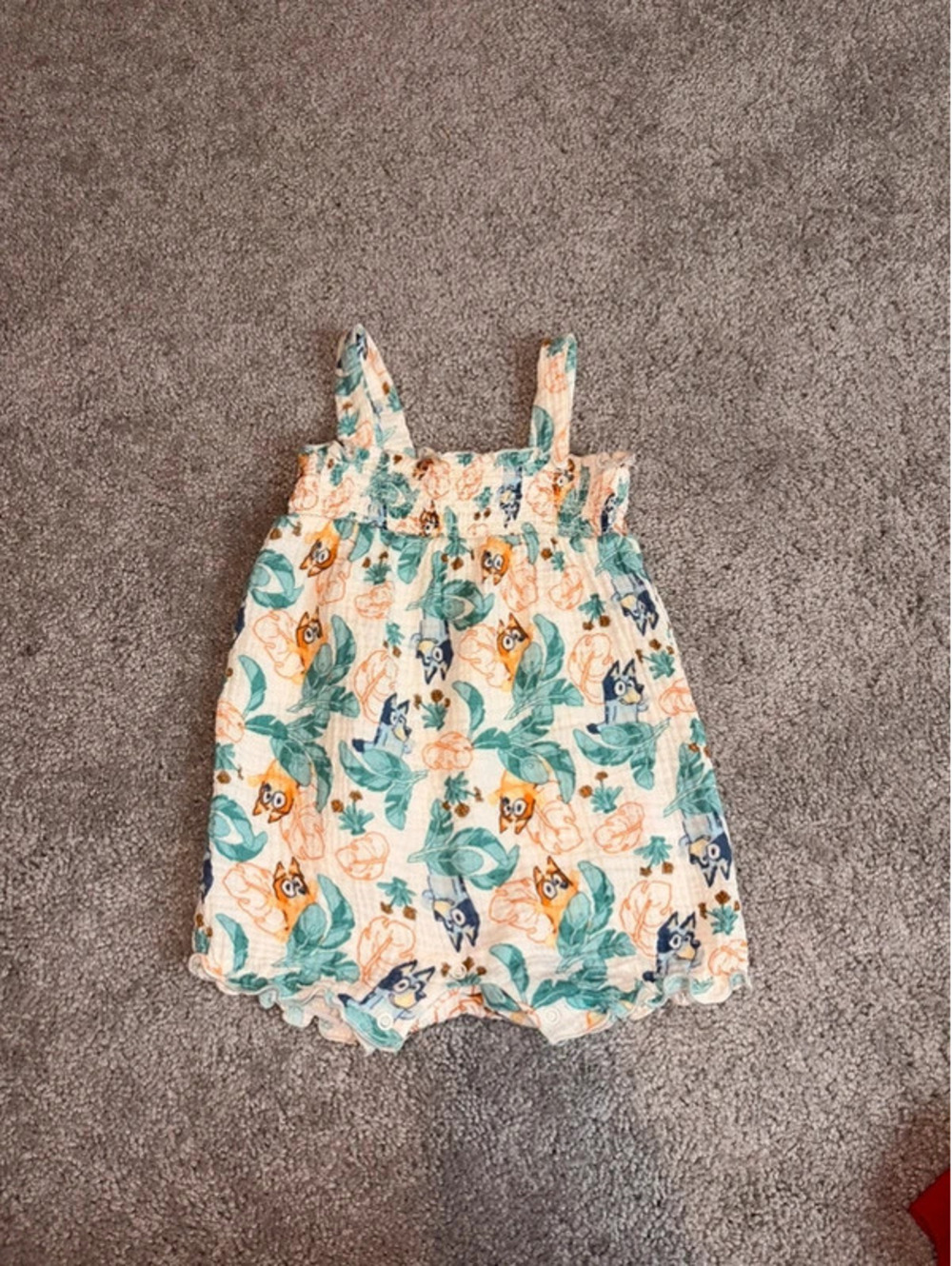 Bluey Floral Bubble Romper 6-9 Months Baby Girl